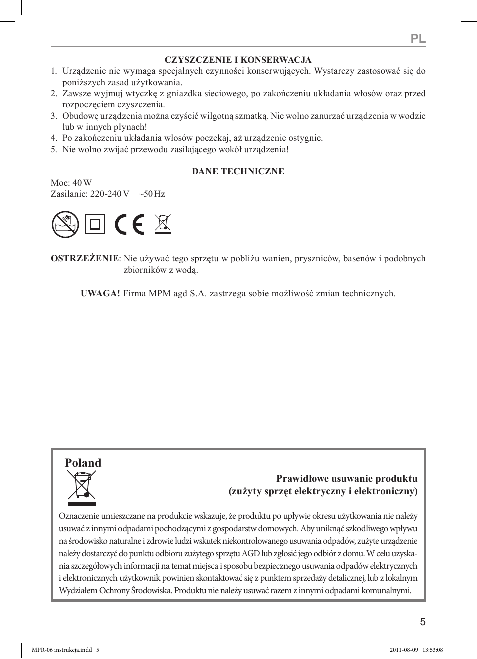 Poland | MPM MPR-06 User Manual | Page 5 / 24