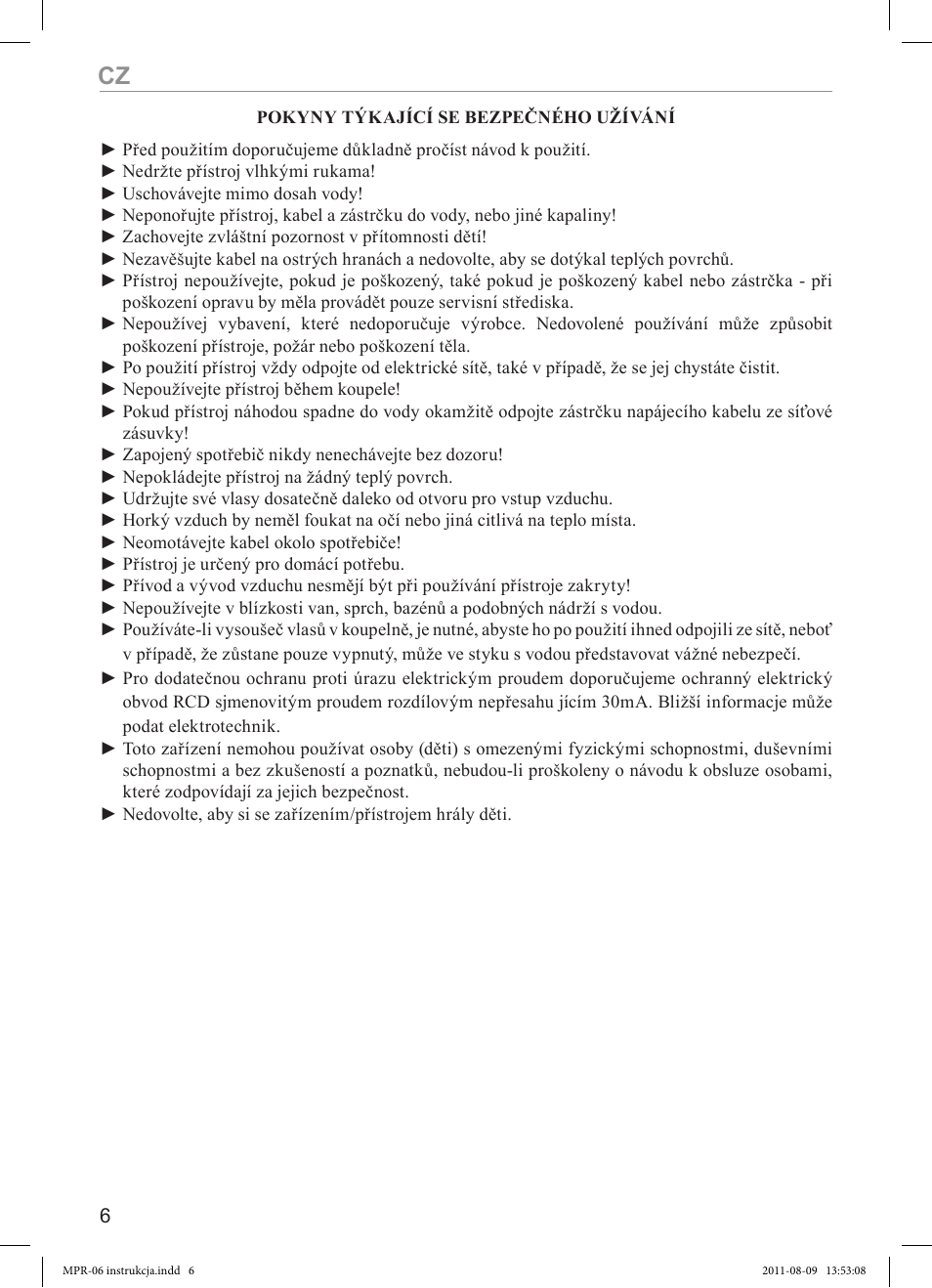 MPM MPR-06 User Manual | Page 6 / 24