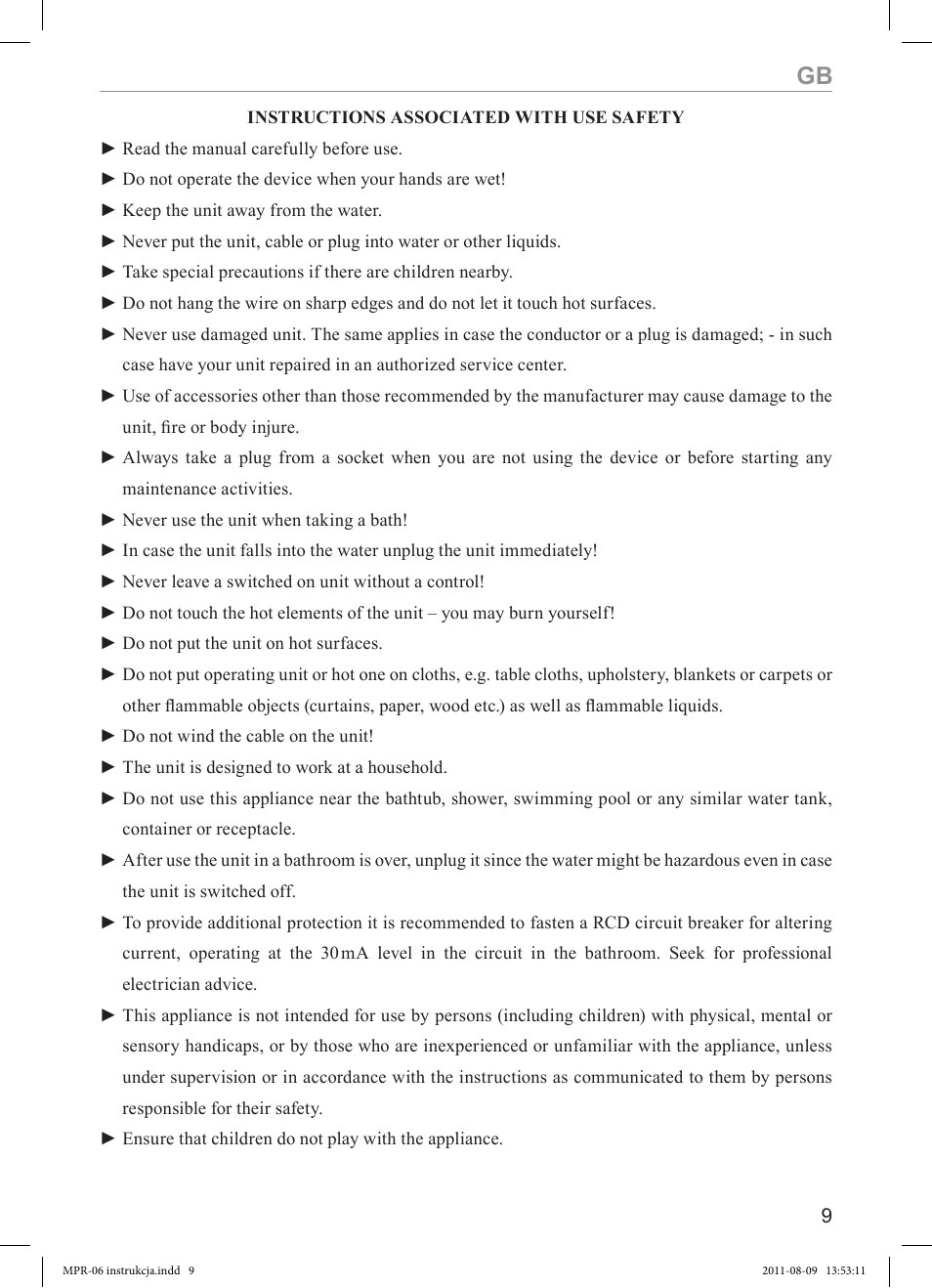 MPM MPR-06 User Manual | Page 9 / 24