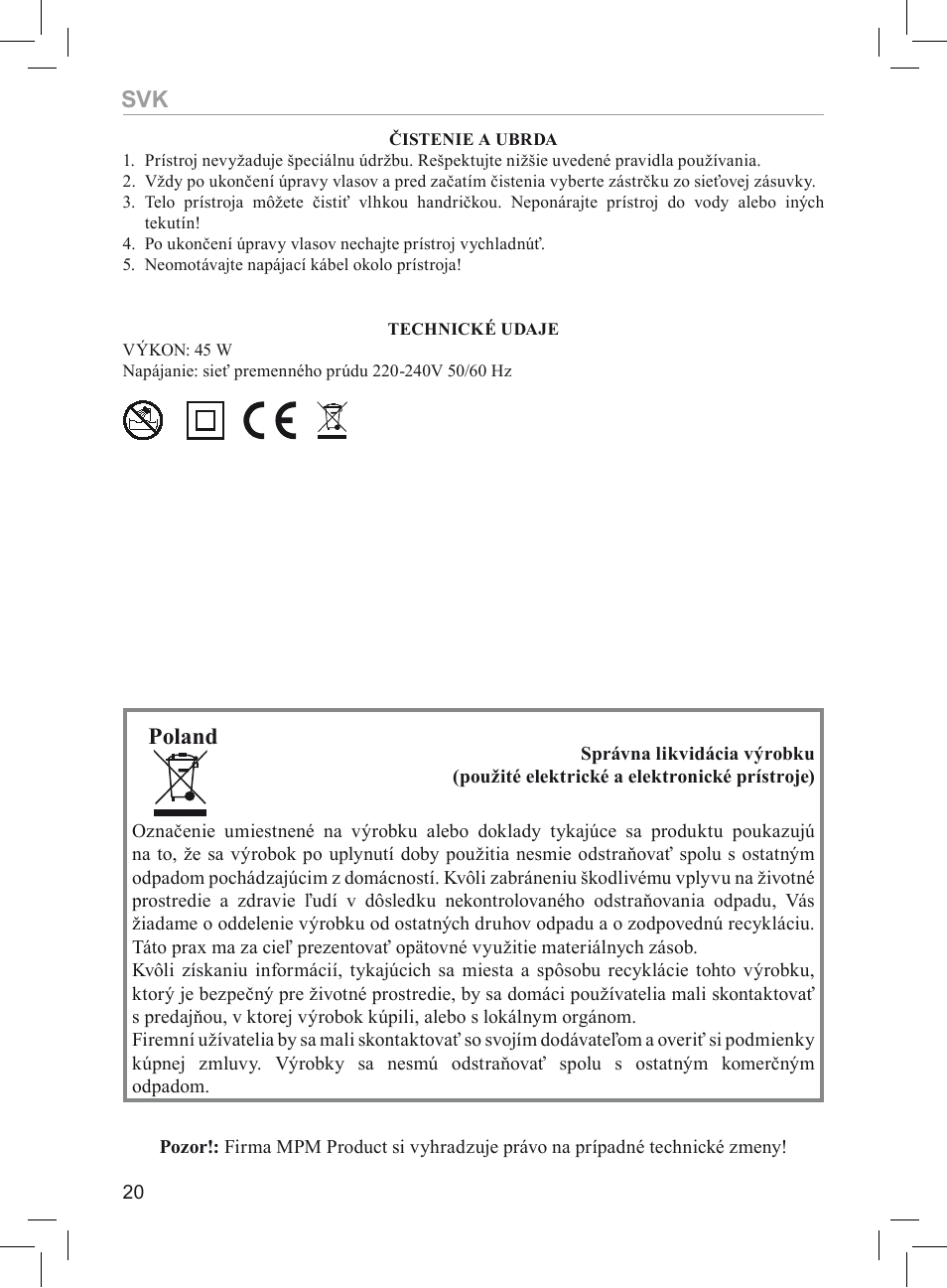 Poland | MPM MPR-03 User Manual | Page 20 / 24