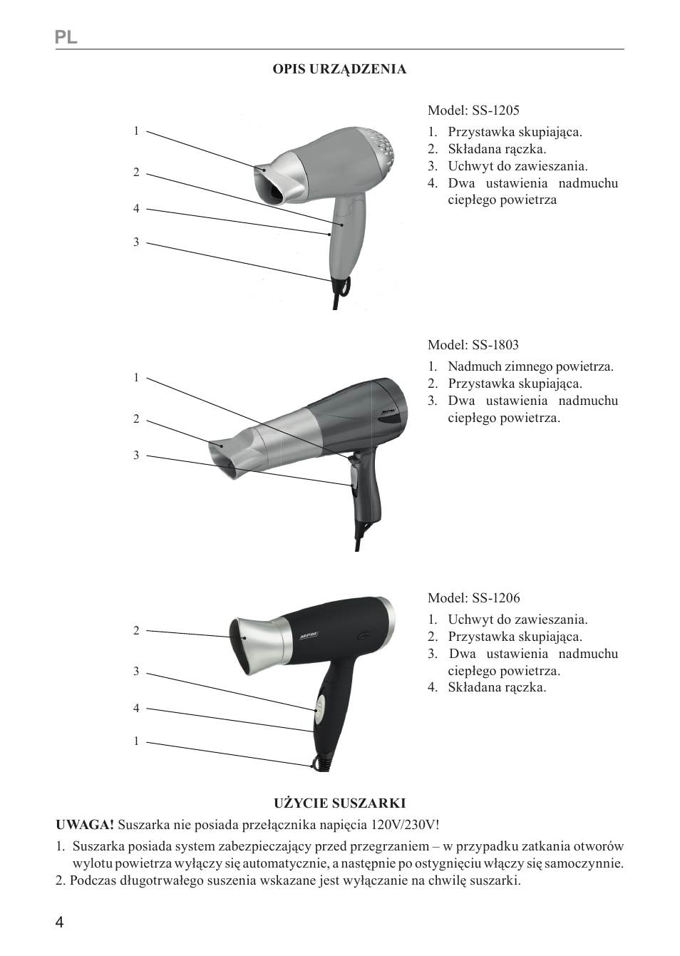 MPM ss-1803 User Manual | Page 4 / 24