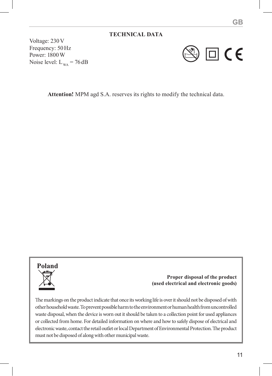 Poland | MPM MSW-05 User Manual | Page 11 / 24