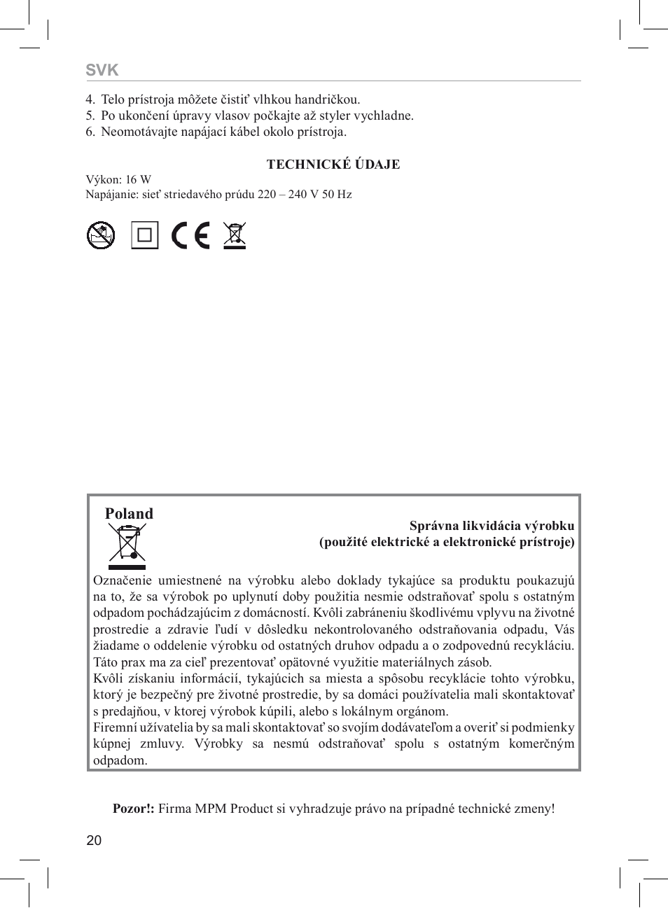 Poland | MPM MLO-03 User Manual | Page 20 / 24