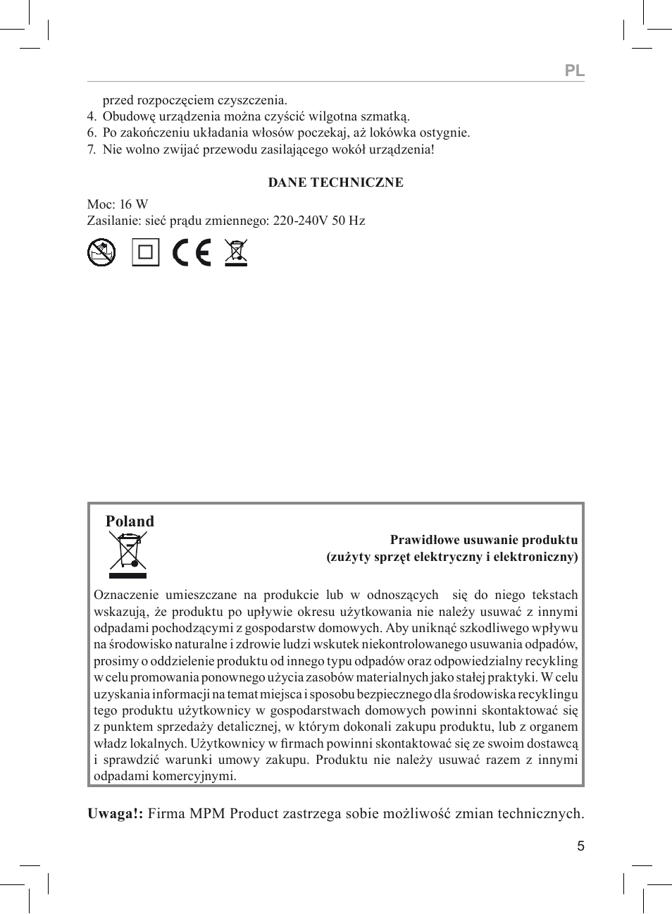 Poland | MPM MLO-03 User Manual | Page 5 / 24