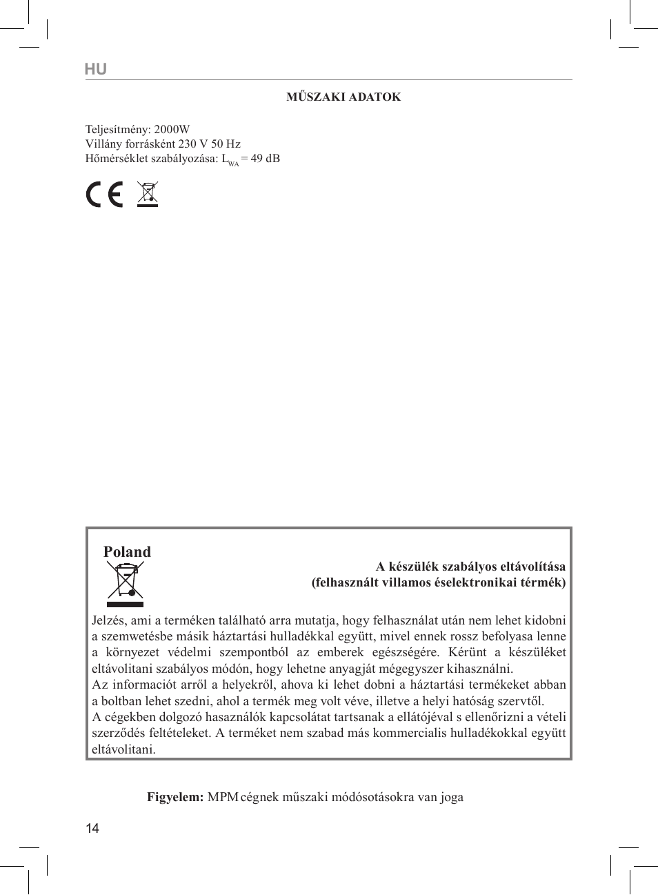 Poland | MPM MUG-04 User Manual | Page 14 / 24