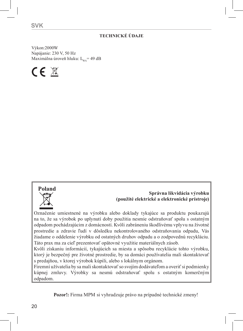 Poland | MPM MUG-04 User Manual | Page 20 / 24