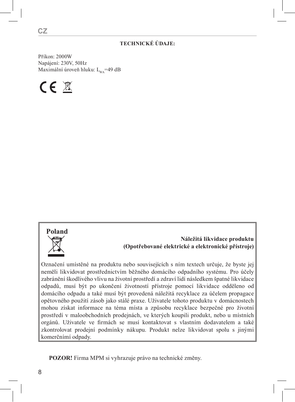 Poland | MPM MUG-04 User Manual | Page 8 / 24
