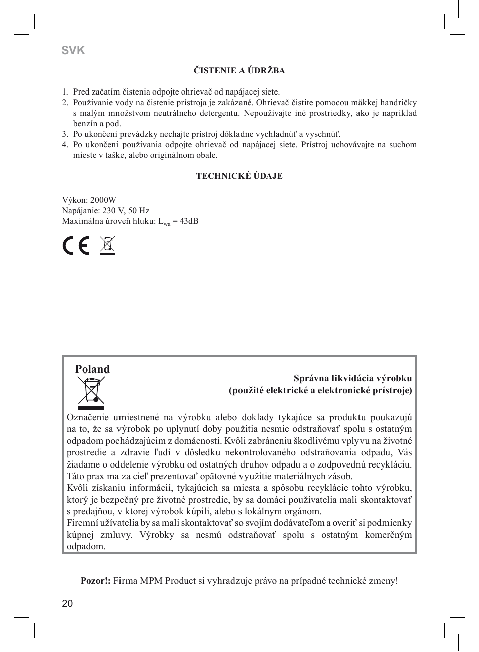 Poland | MPM MUG-03 User Manual | Page 20 / 24