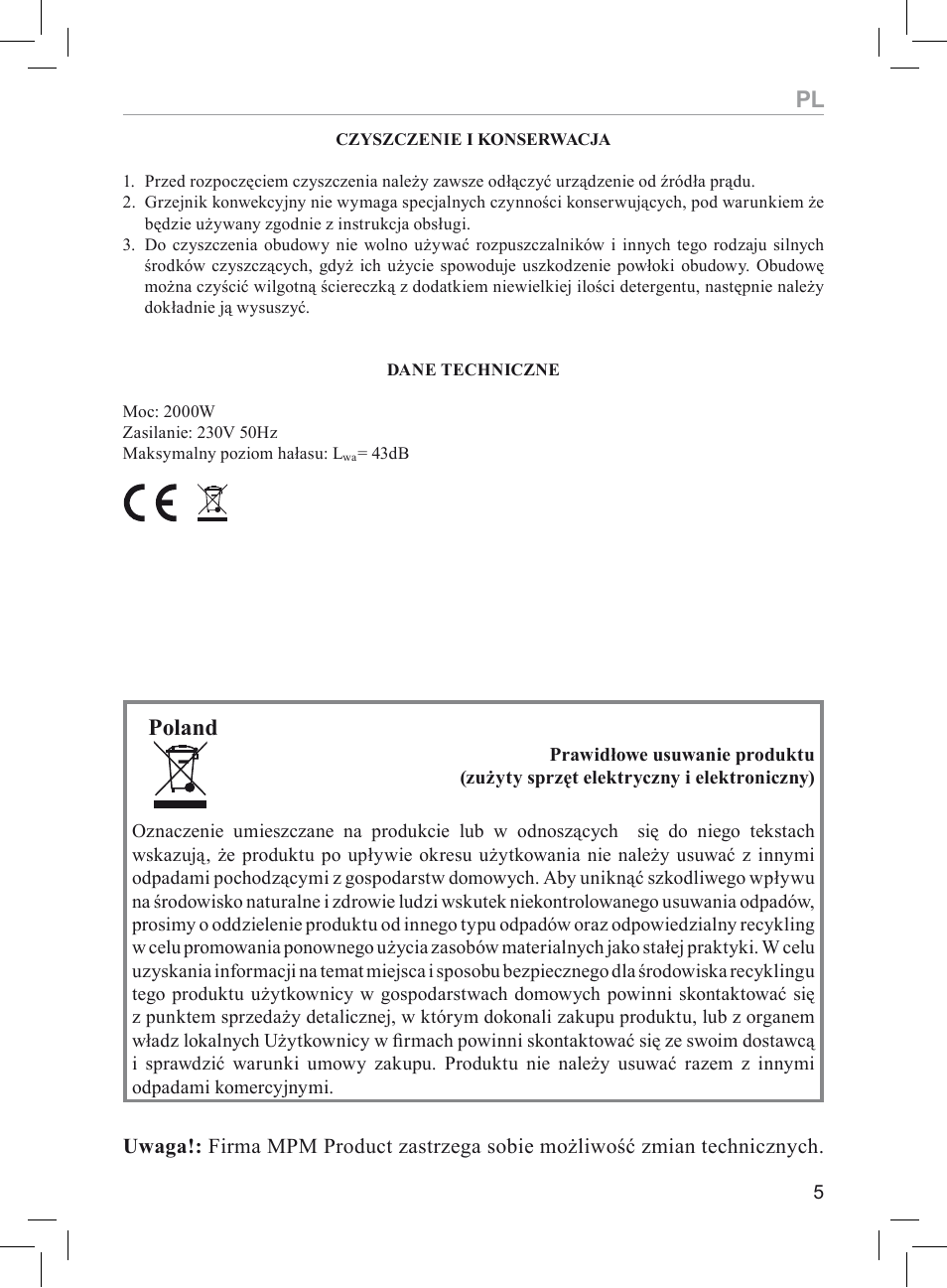 Poland | MPM MUG-03 User Manual | Page 5 / 24