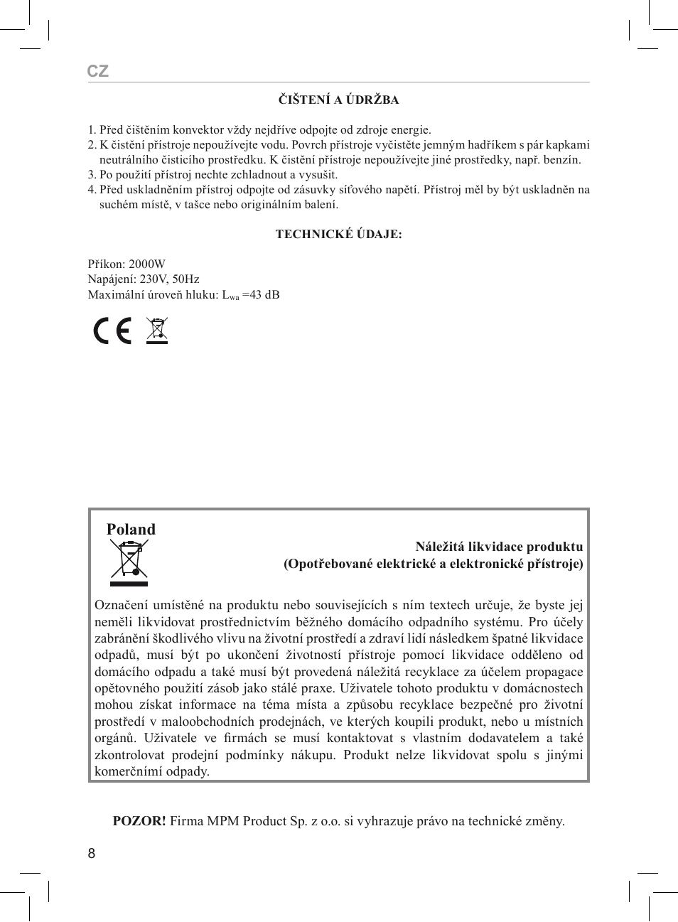 Poland | MPM MUG-03 User Manual | Page 8 / 24