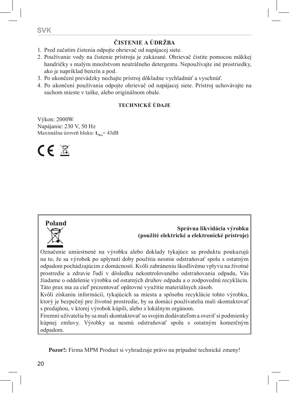 Poland | MPM MUG-02 User Manual | Page 20 / 24