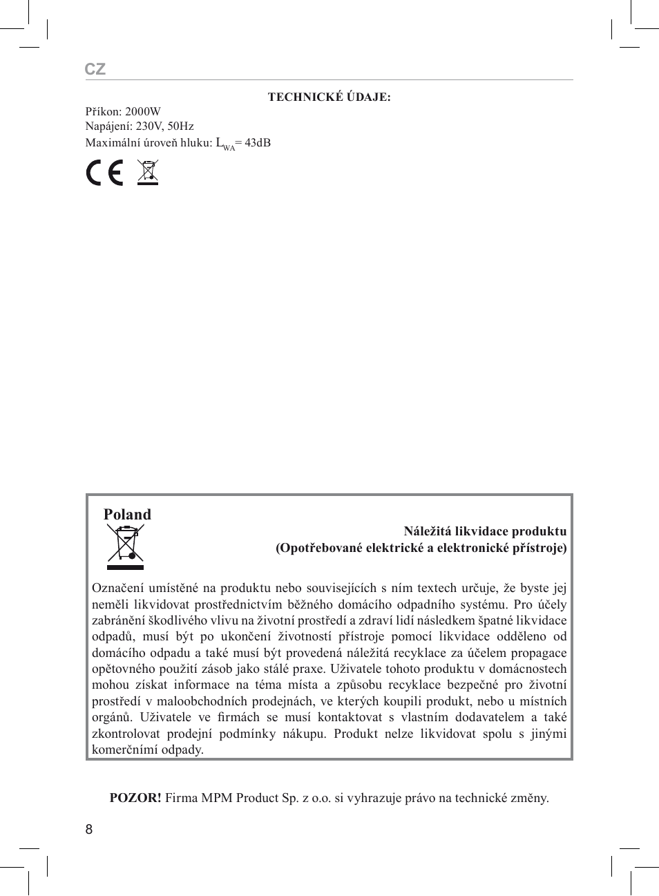 Poland | MPM MUG-02 User Manual | Page 8 / 24