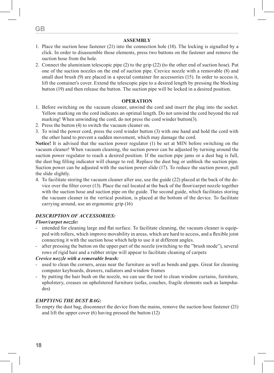MPM MOD-05 User Manual | Page 18 / 48