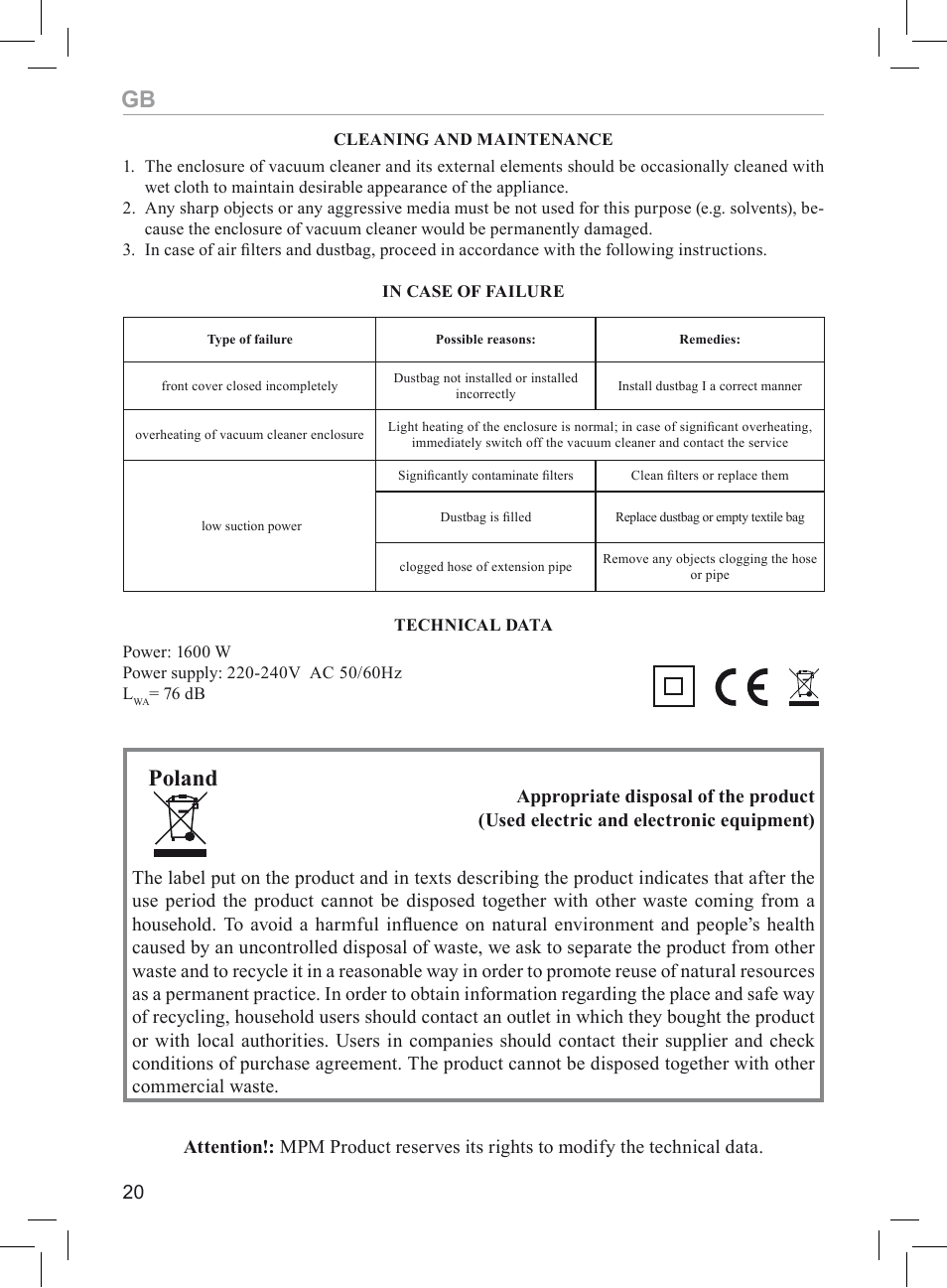 Poland | MPM MOD-05 User Manual | Page 20 / 48