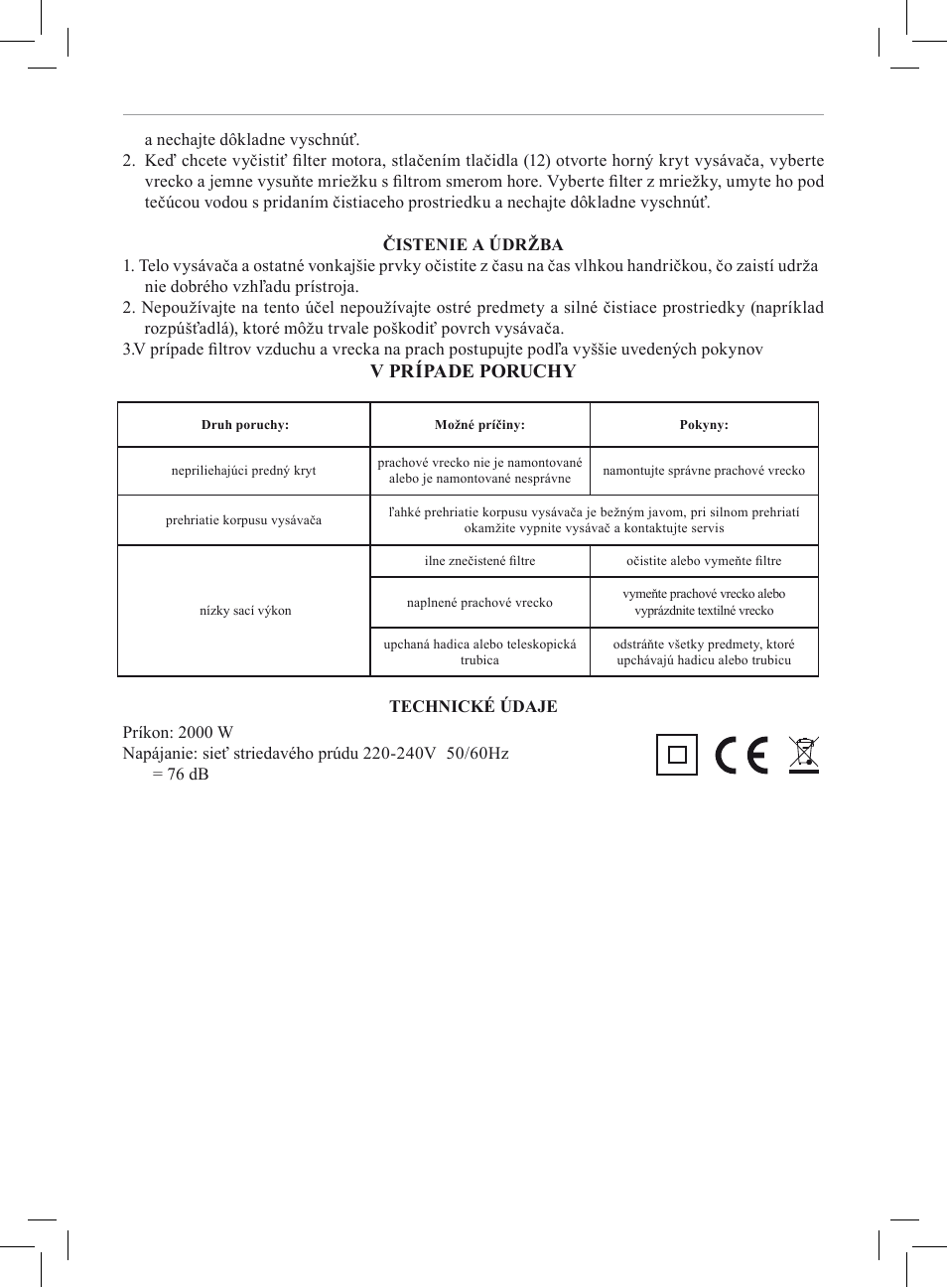 V prípade poruchy | MPM MOD-04 User Manual | Page 39 / 48