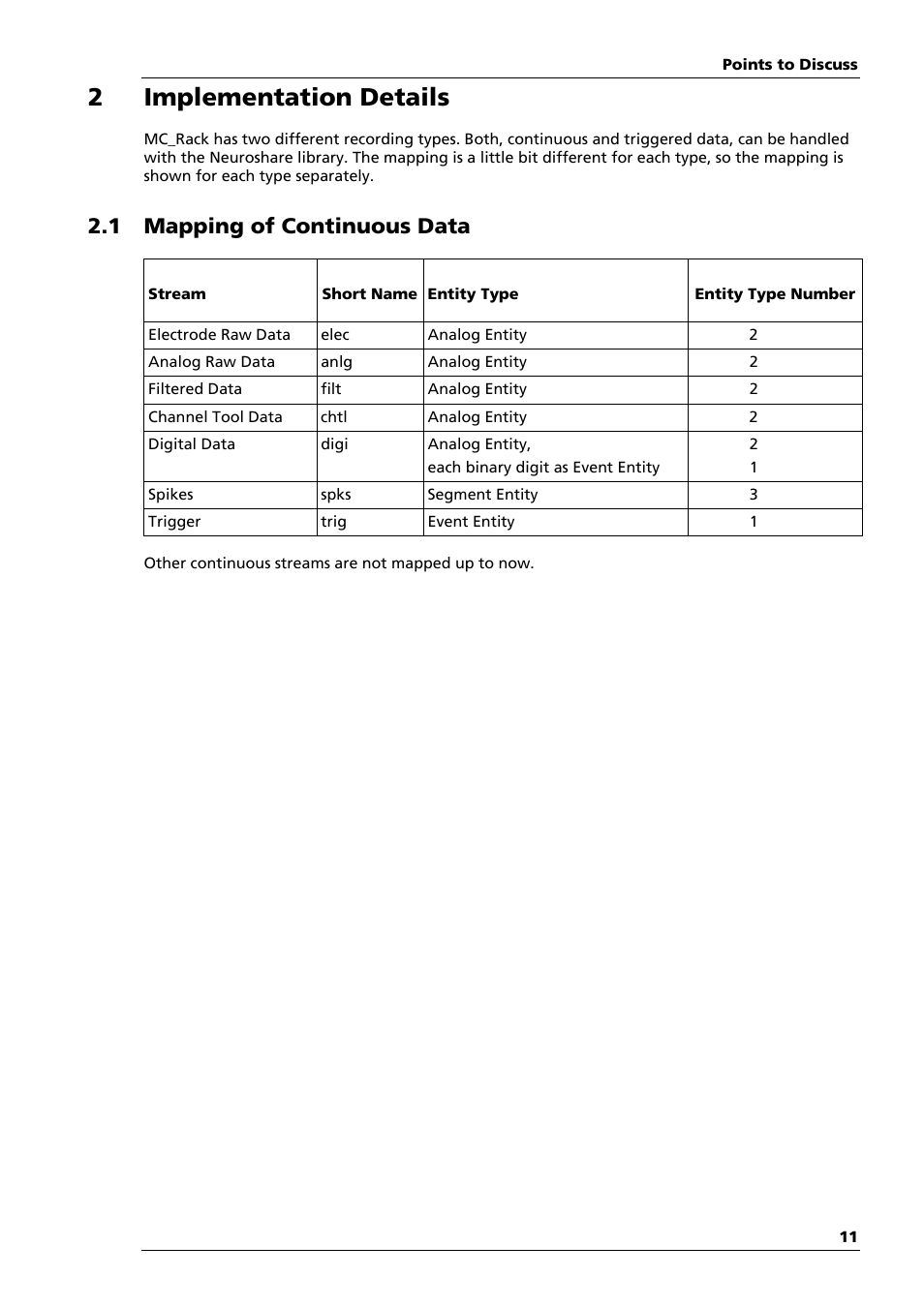 2 implementation details, 1 mapping of continuous data | Multichannel Systems MATLAB Manual User Manual | Page 10 / 21