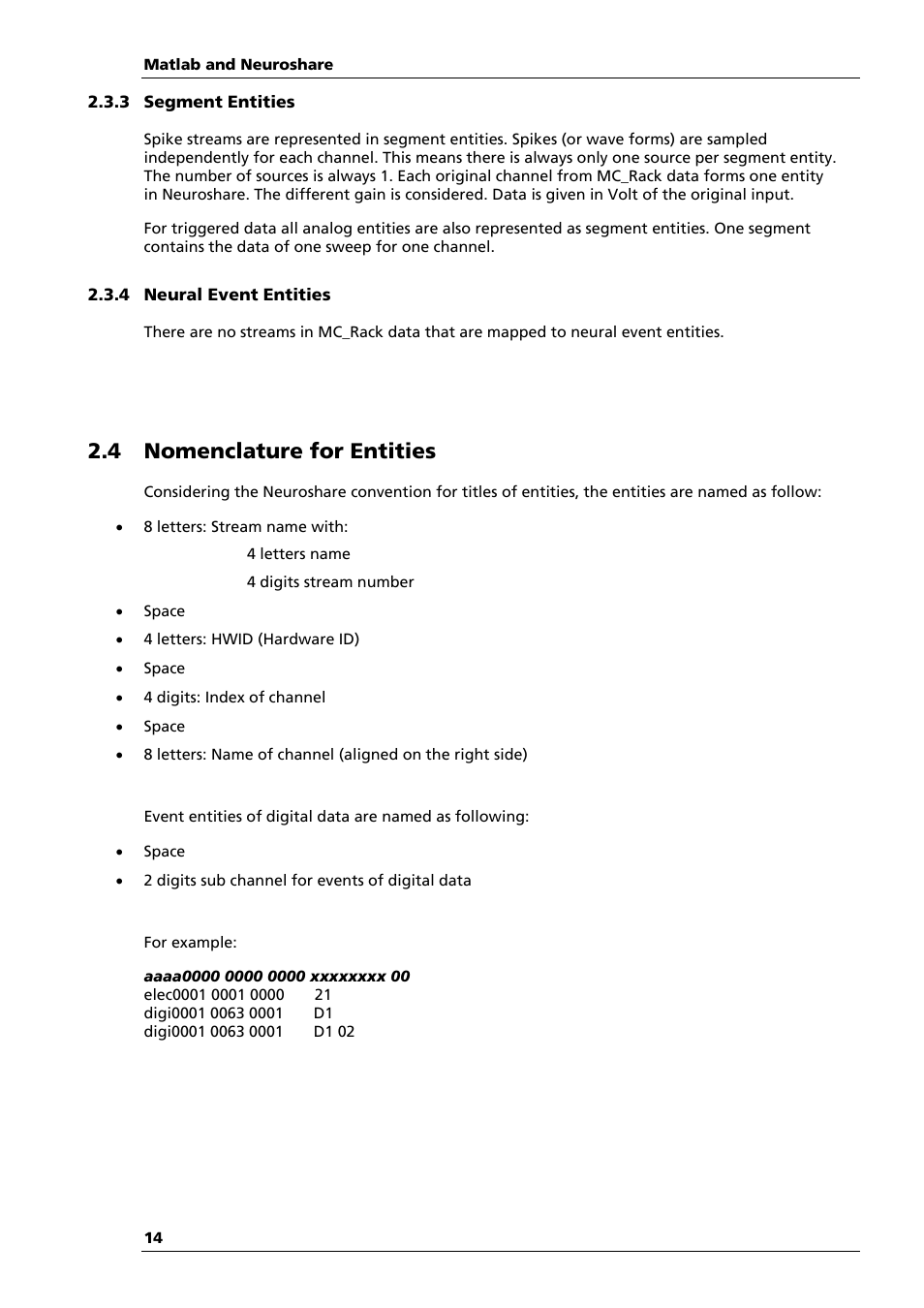 4 nomenclature for entities | Multichannel Systems MATLAB Manual User Manual | Page 13 / 21