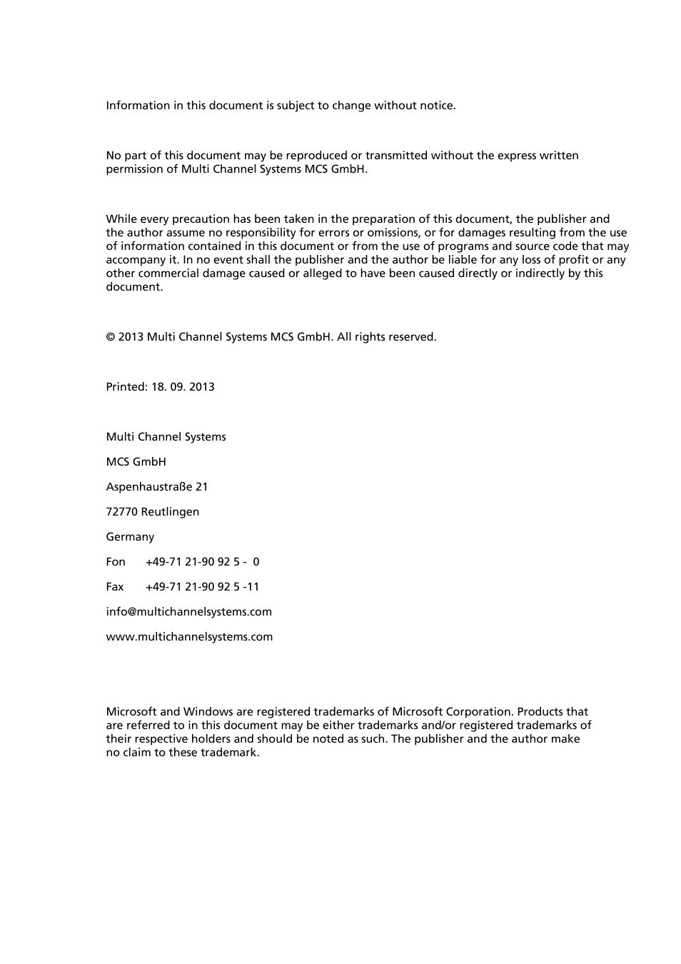 Multichannel Systems MATLAB Manual User Manual | Page 2 / 21