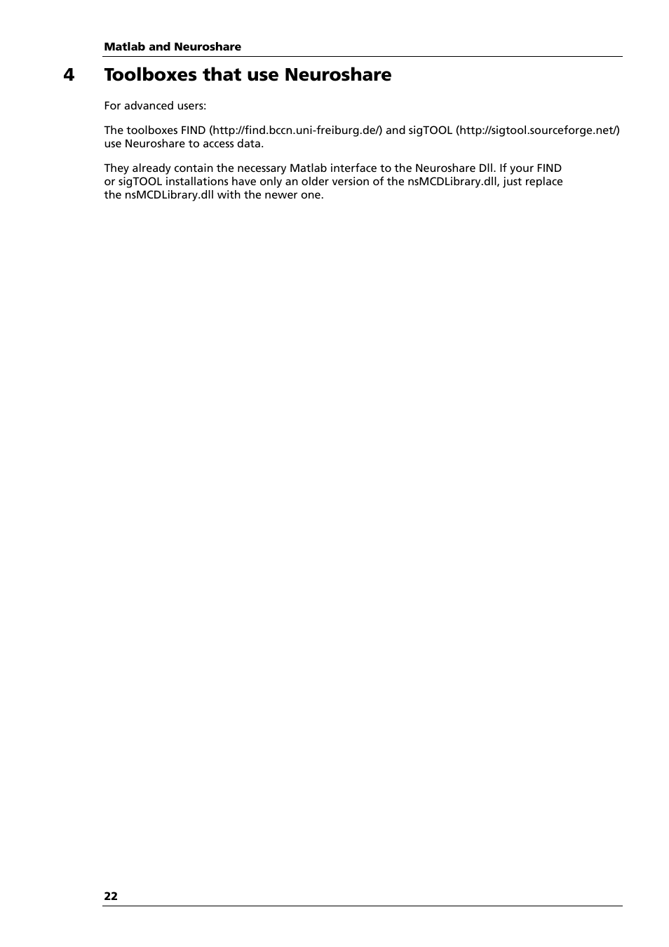 4toolboxes that use neuroshare | Multichannel Systems MATLAB Manual User Manual | Page 21 / 21