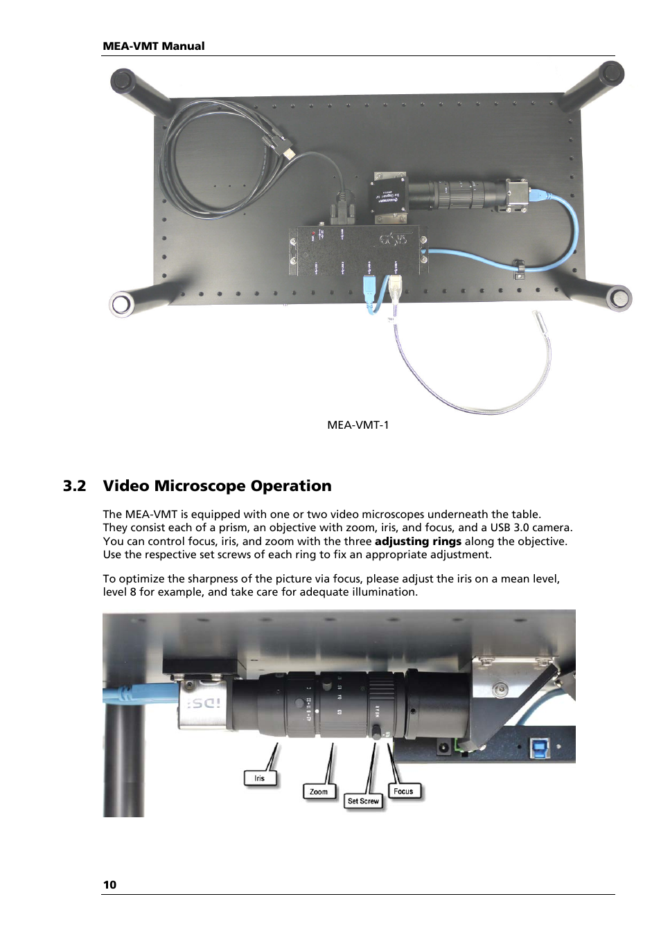 2 video microscope operation | Multichannel Systems MEA-VMT Manual User Manual | Page 10 / 17