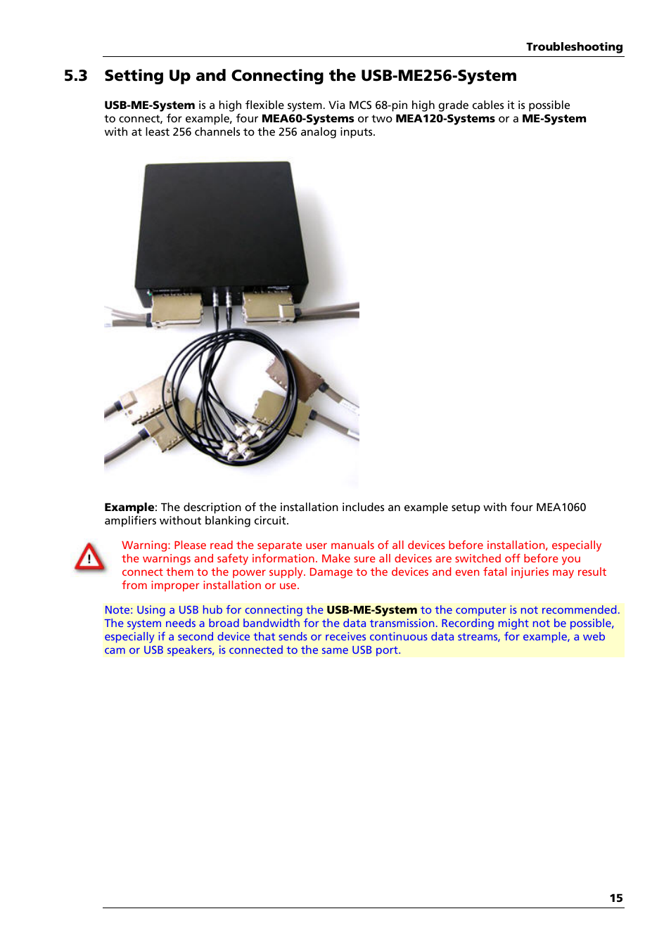 3 setting up and connecting the usb-me256-system | Multichannel Systems USB-ME64-128-256-Systems Manual User Manual | Page 19 / 36