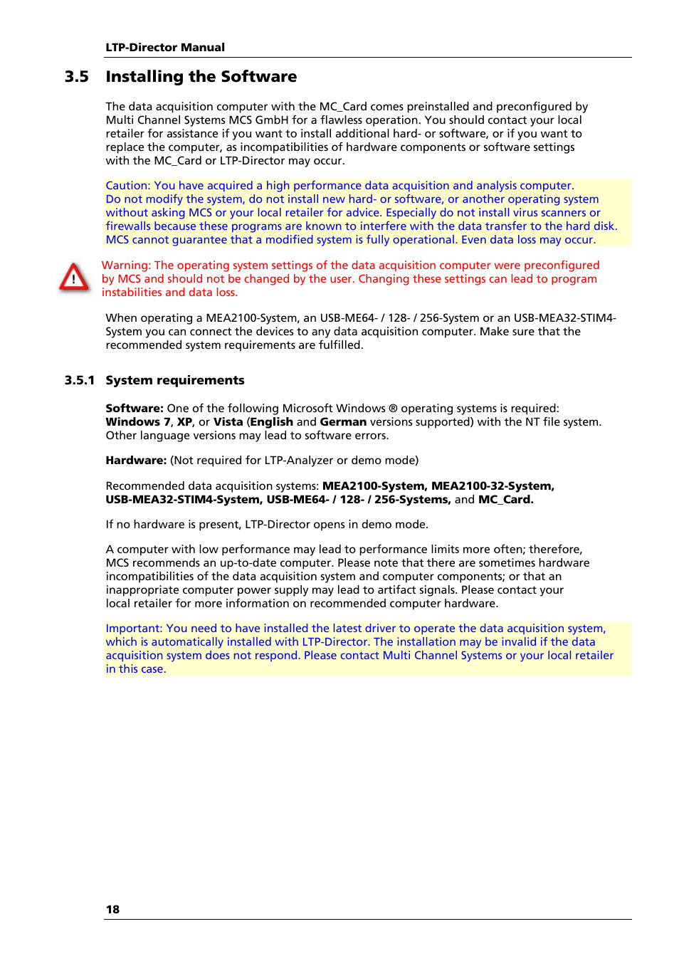 5 installing the software | Multichannel Systems LTP-Director Manual User Manual | Page 22 / 89