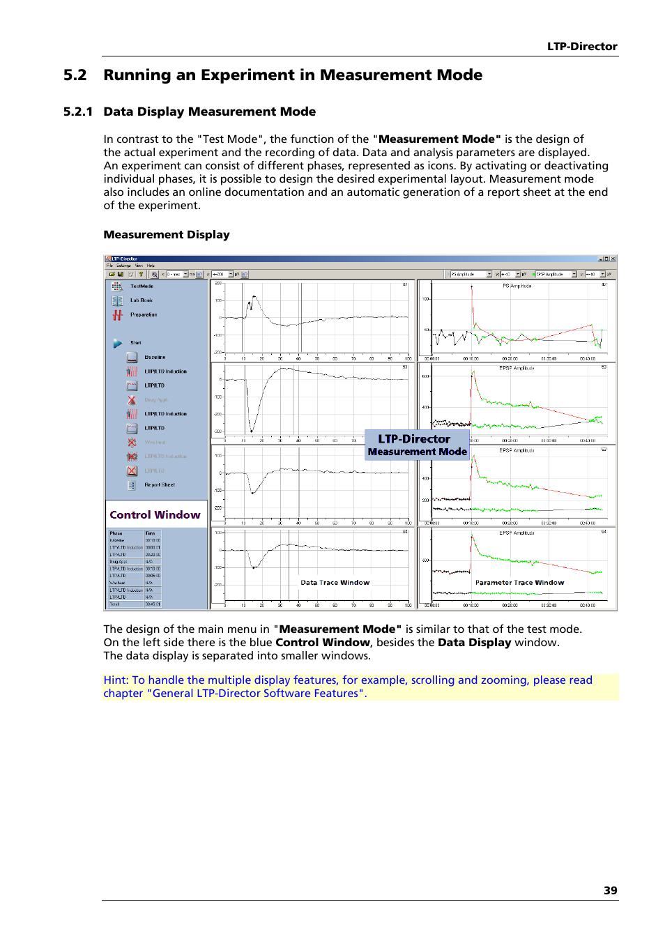 2 running an experiment in measurement mode | Multichannel Systems LTP-Director Manual User Manual | Page 43 / 89