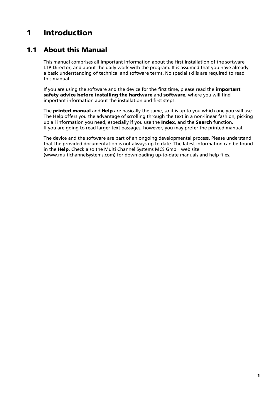 1introduction | Multichannel Systems LTP-Director Manual User Manual | Page 5 / 89