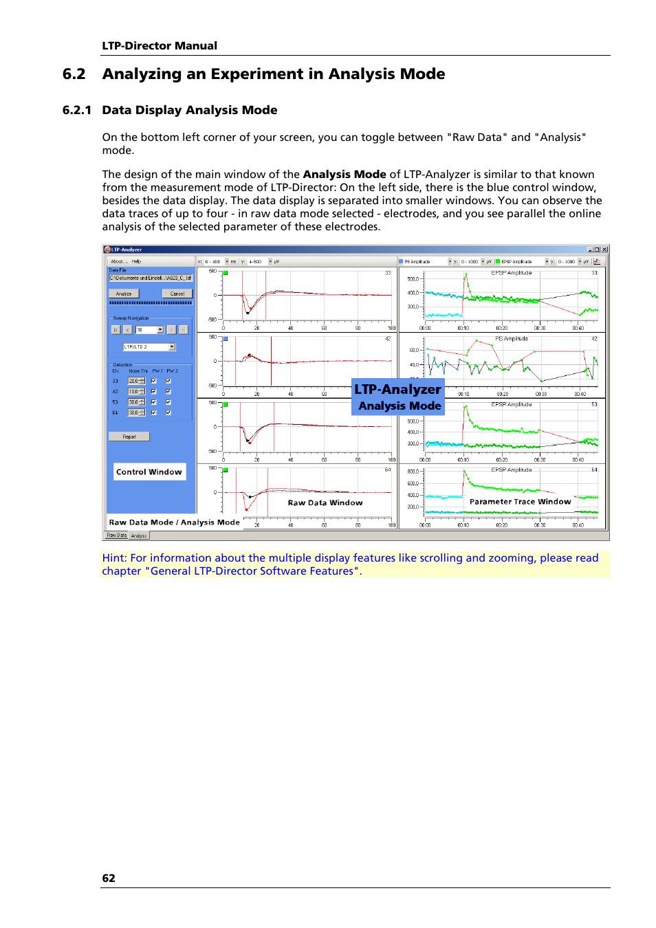 2 analyzing an experiment in analysis mode | Multichannel Systems LTP-Director Manual User Manual | Page 66 / 89