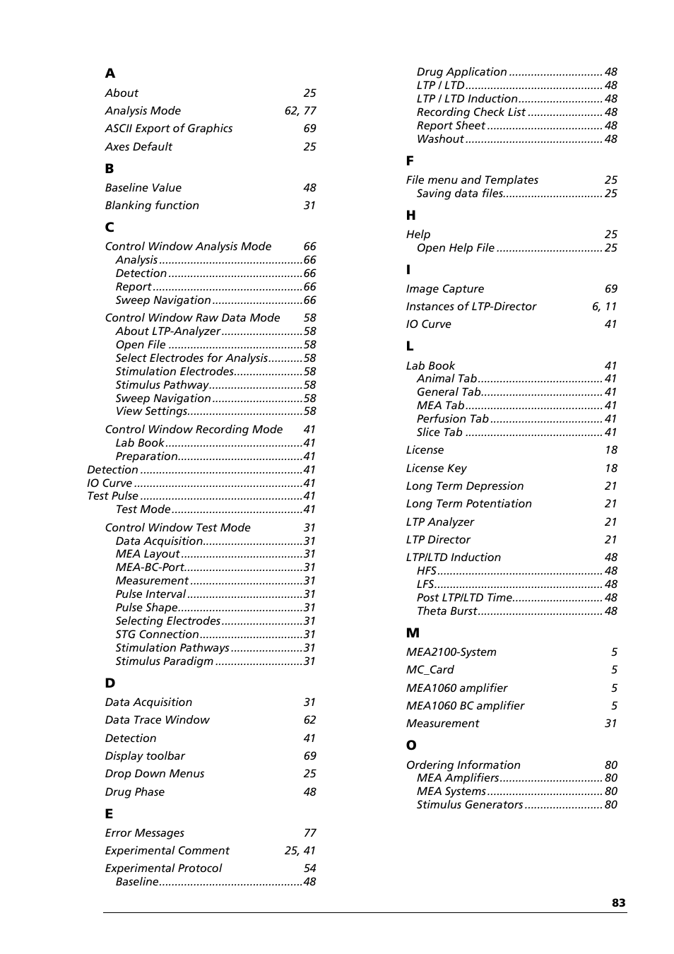 Multichannel Systems LTP-Director Manual User Manual | Page 87 / 89
