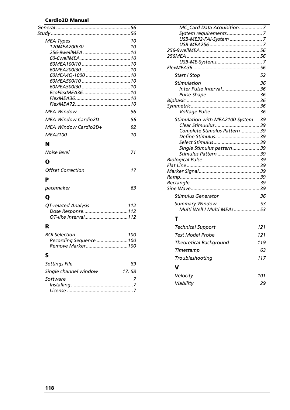 Multichannel Systems Cardio2D Manual User Manual | Page 122 / 123