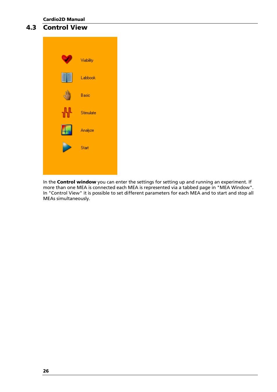 3 control view | Multichannel Systems Cardio2D Manual User Manual | Page 30 / 123