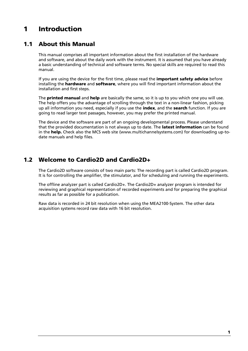 1introduction | Multichannel Systems Cardio2D Manual User Manual | Page 5 / 123