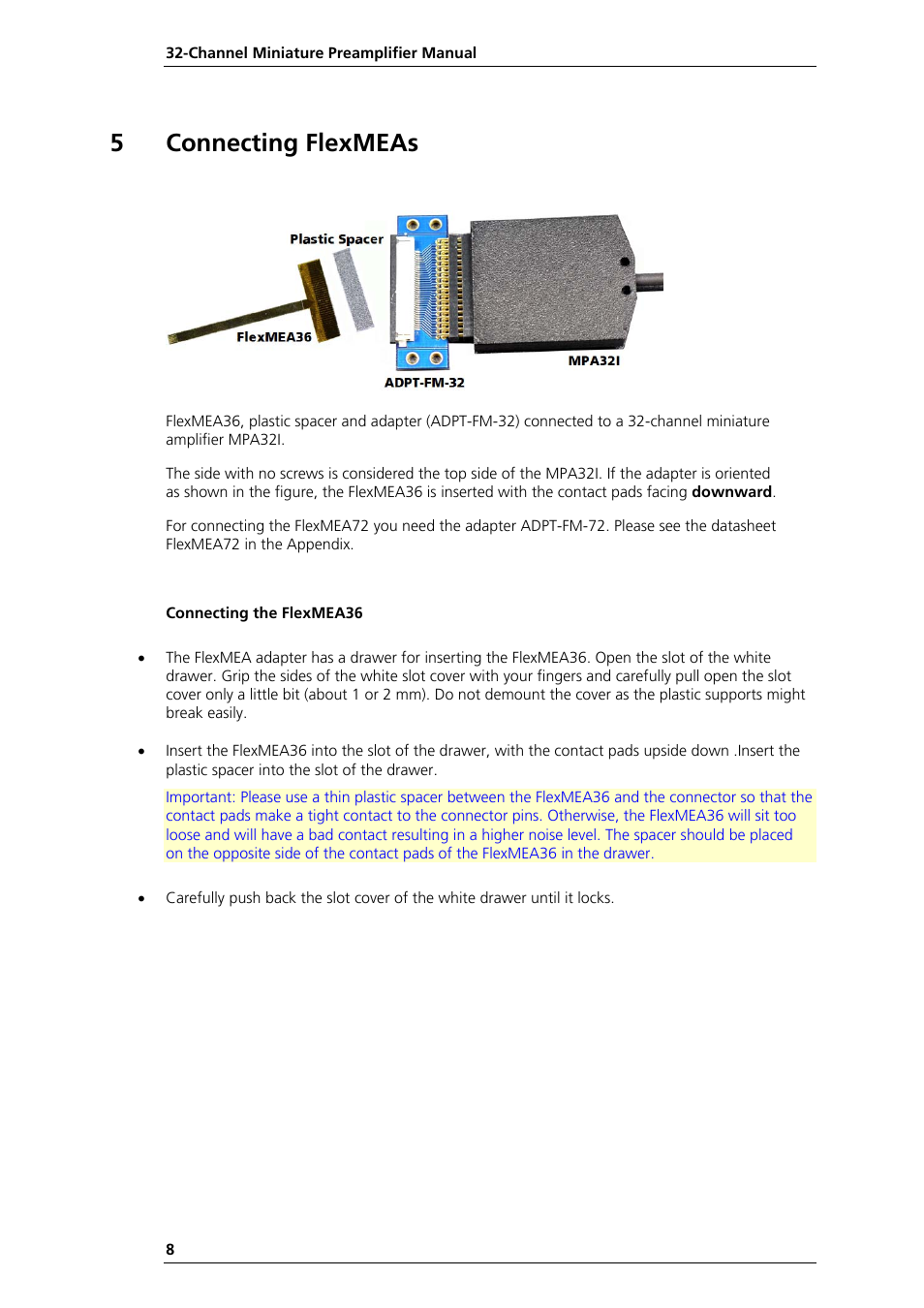 5connecting flexmeas | Multichannel Systems MPA32I Manual User Manual | Page 14 / 39