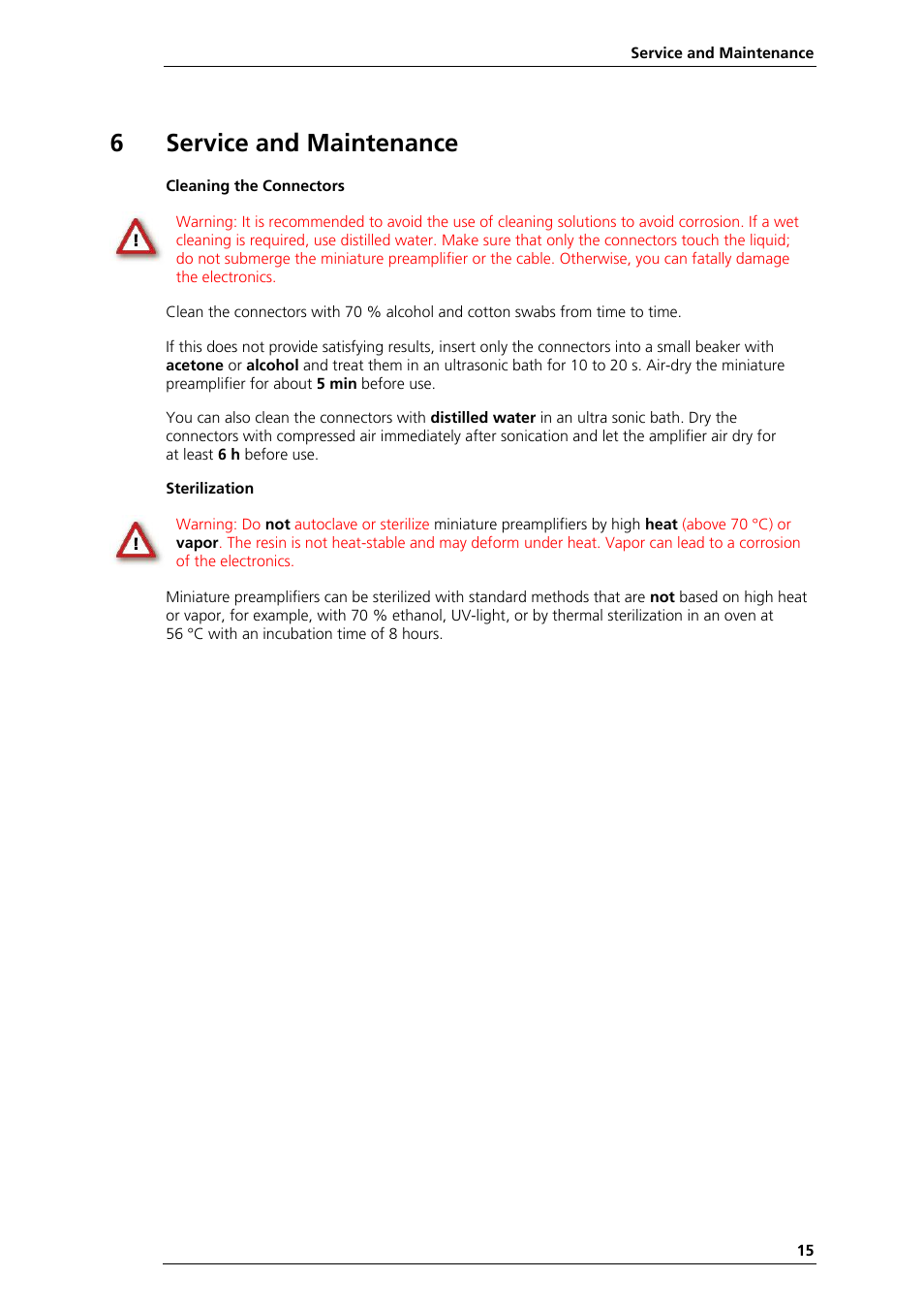 6service and maintenance | Multichannel Systems MPA32I Manual User Manual | Page 21 / 39