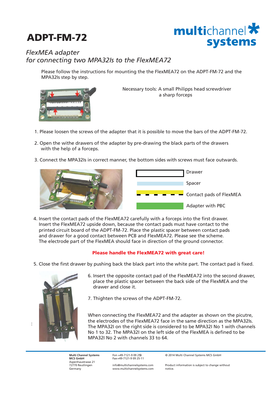 Adpt-fm-72 | Multichannel Systems MPA32I Manual User Manual | Page 33 / 39