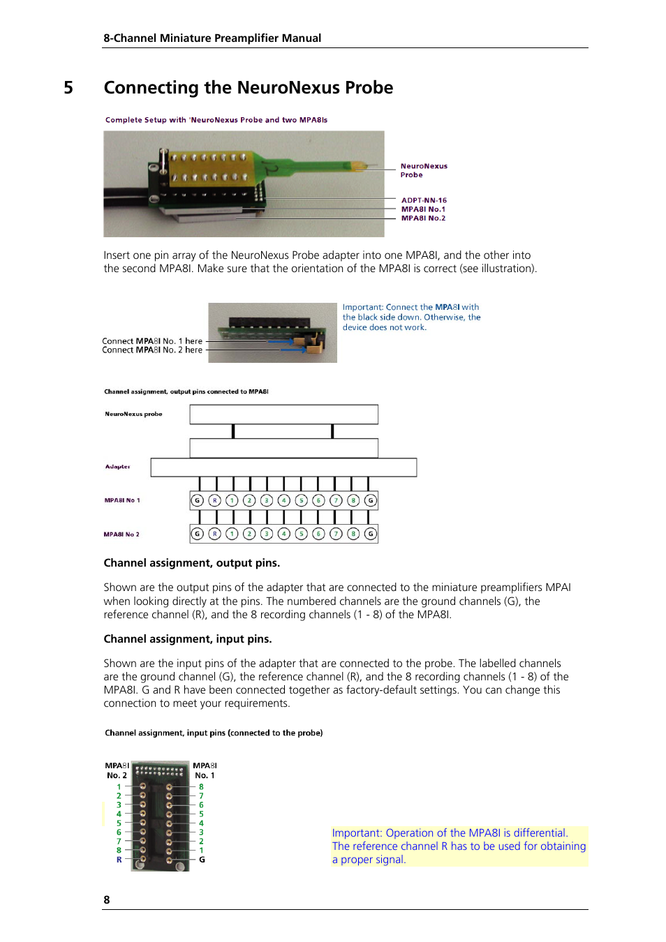 5connecting the neuronexus probe | Multichannel Systems MPA8I Manual User Manual | Page 14 / 22