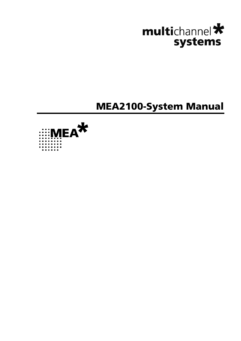 Multichannel Systems MEA2100-System Manual User Manual | 72 pages