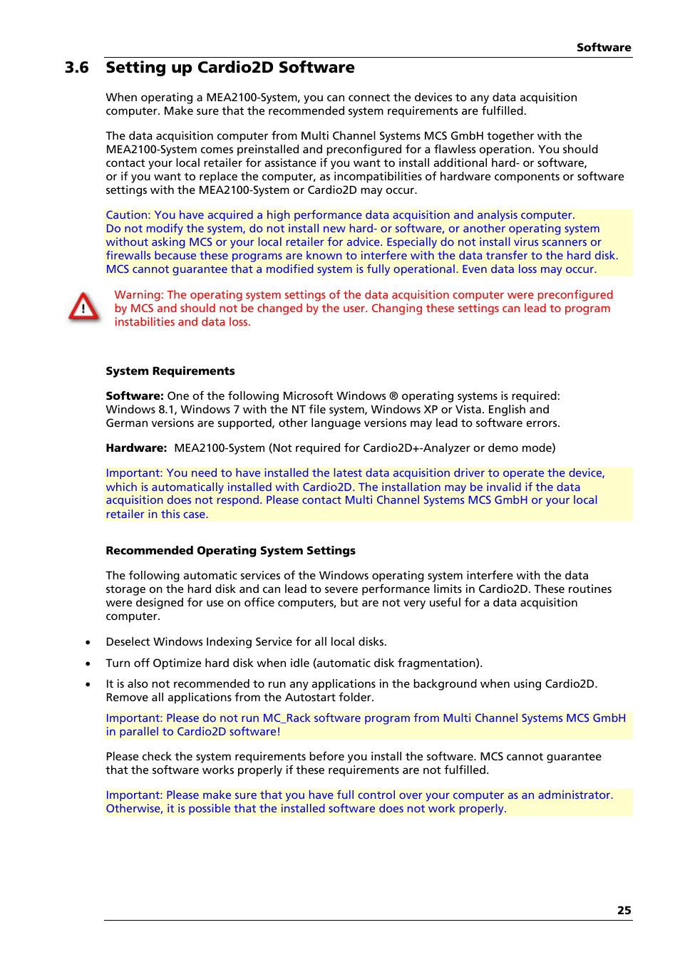 6 setting up cardio2d software | Multichannel Systems MEA2100-System Manual User Manual | Page 29 / 72