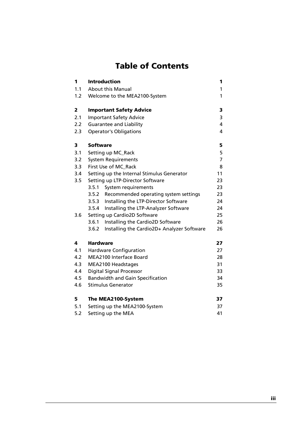 Multichannel Systems MEA2100-System Manual User Manual | Page 3 / 72