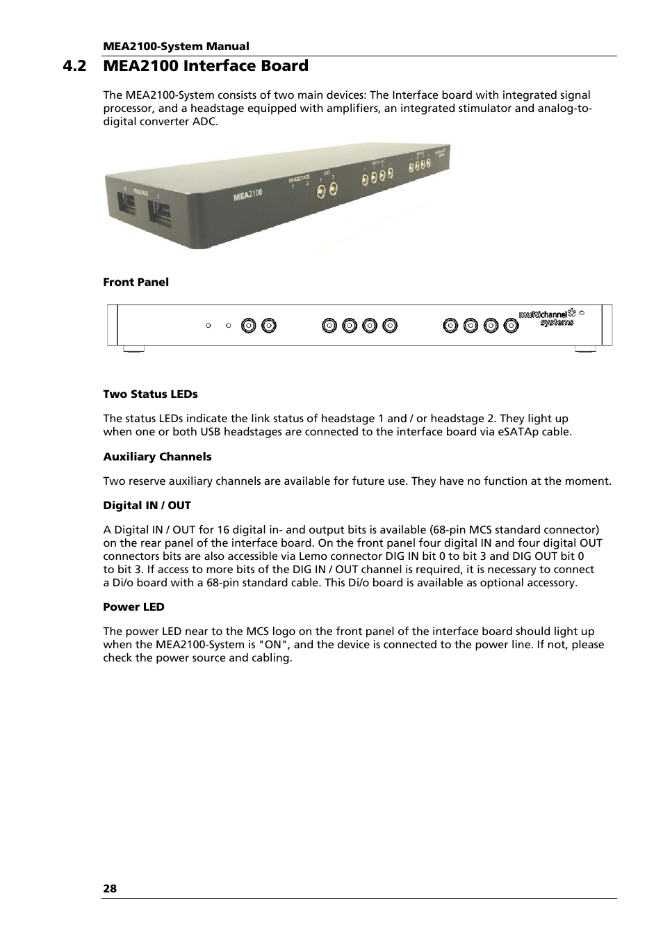 Multichannel Systems MEA2100-System Manual User Manual | Page 32 / 72