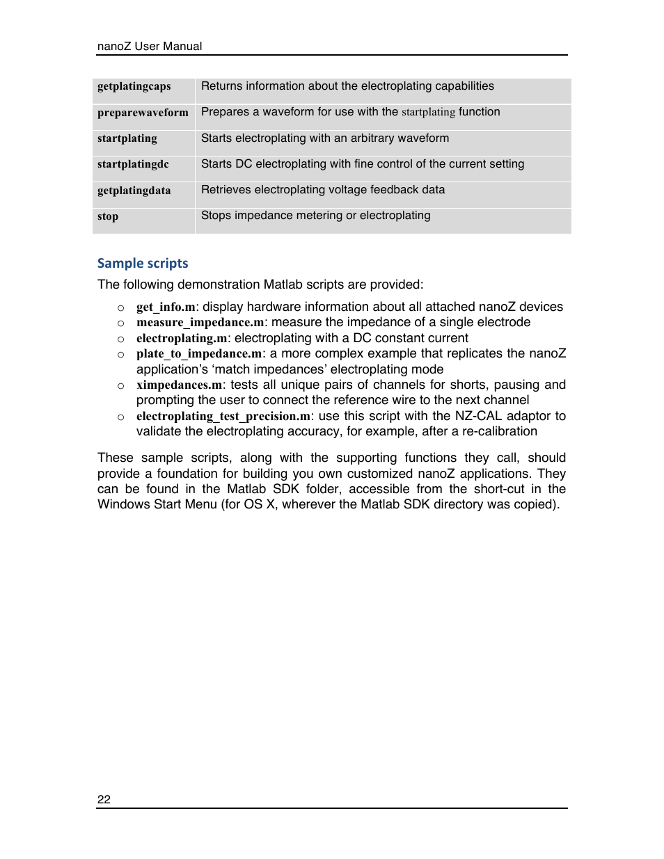 Sample scripts | Multichannel Systems nanoZ manual User Manual | Page 26 / 45