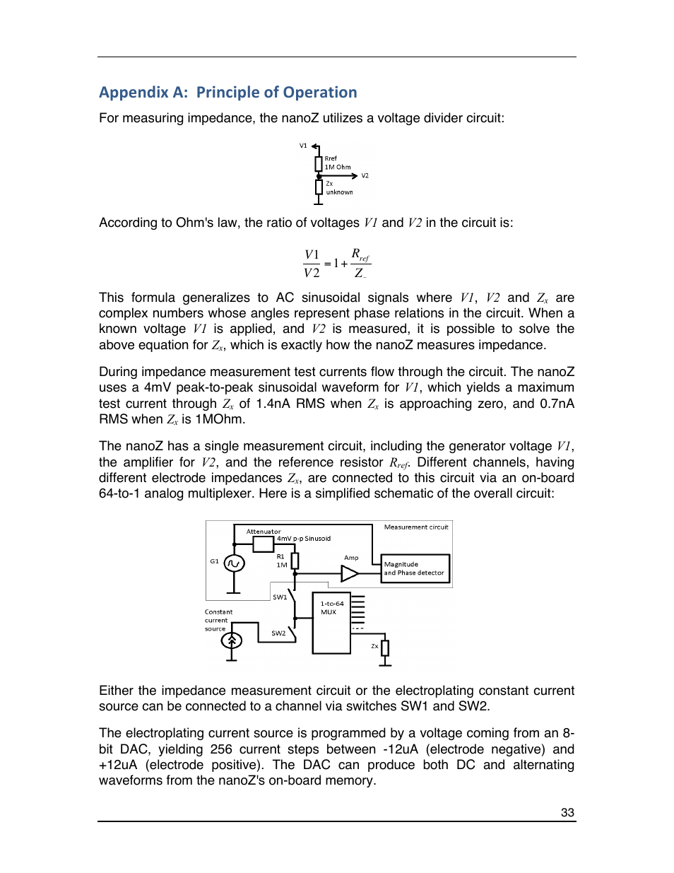 Appendix a: principle of operation | Multichannel Systems nanoZ manual User Manual | Page 37 / 45