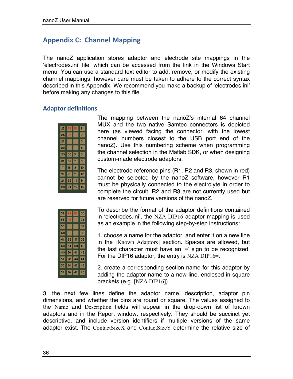 Appendix c: channel mapping | Multichannel Systems nanoZ manual User Manual | Page 40 / 45