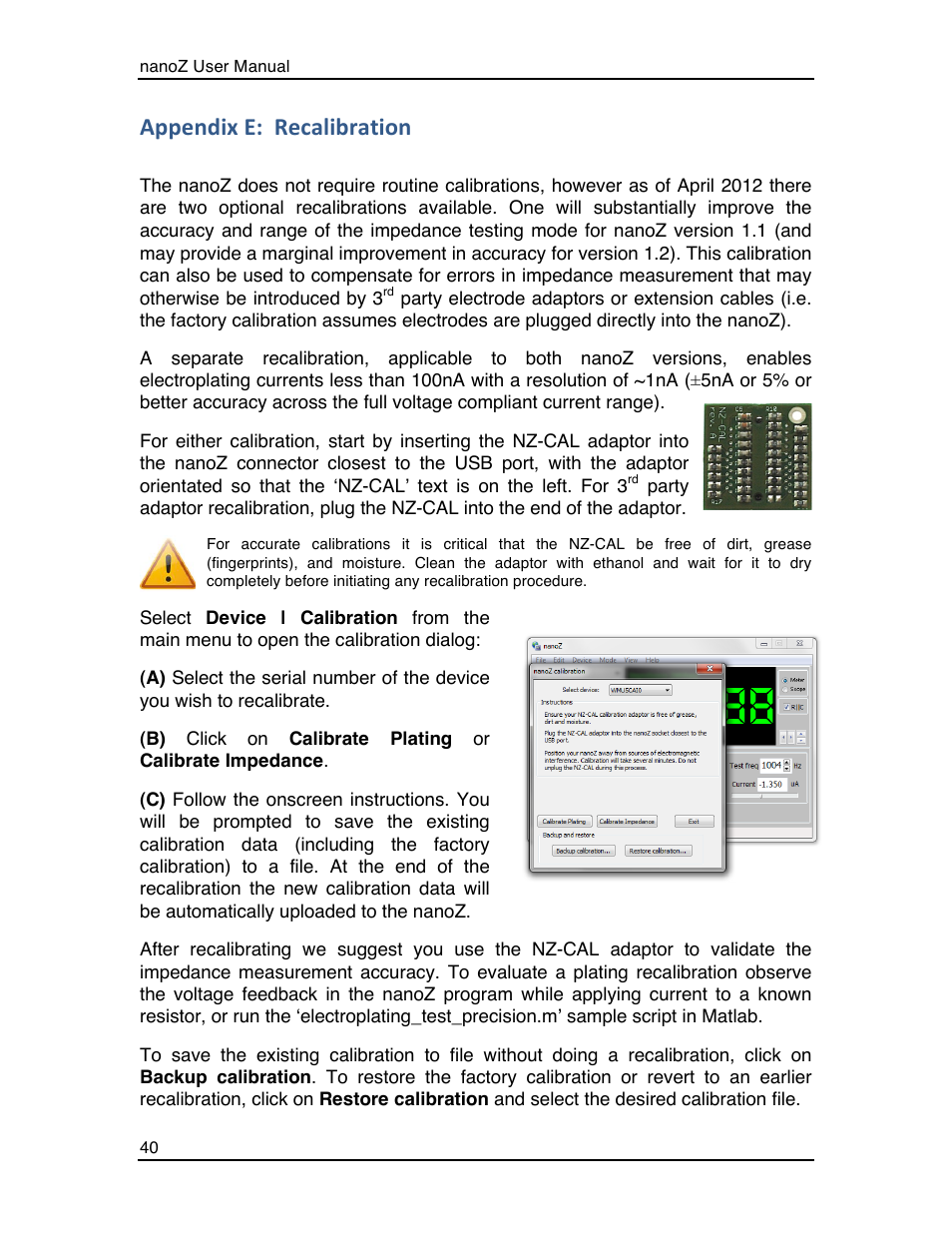 Appendix e: recalibration | Multichannel Systems nanoZ manual User Manual | Page 44 / 45