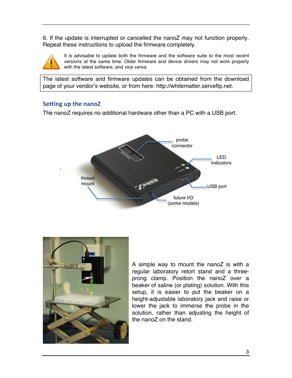 Setting up the nanoz | Multichannel Systems nanoZ manual User Manual | Page 7 / 45