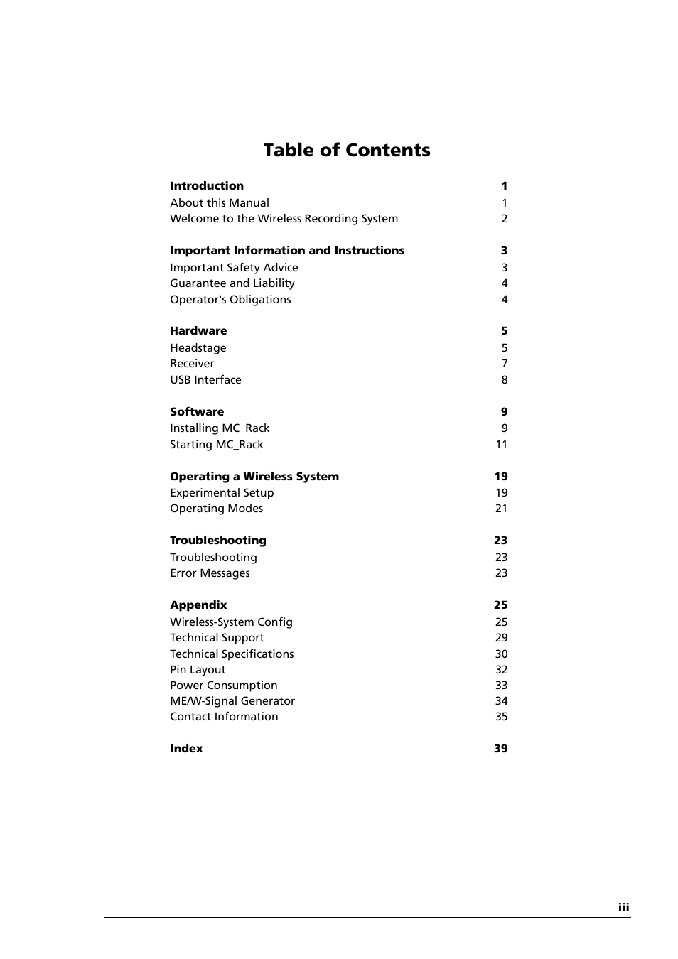 Multichannel Systems Wireless-System Manual User Manual | Page 3 / 62