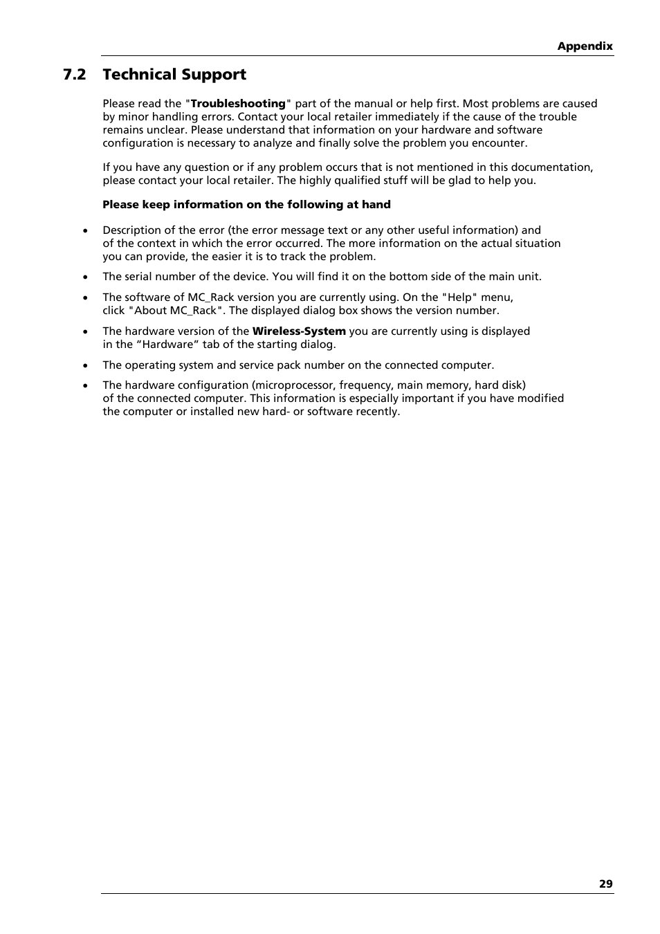2 technical support | Multichannel Systems Wireless-System Manual User Manual | Page 33 / 62
