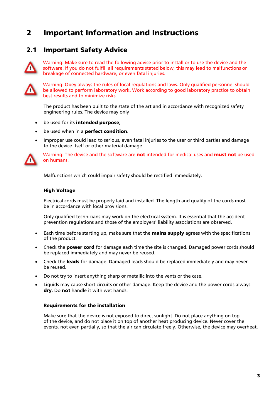 2important information and instructions, 1 important safety advice | Multichannel Systems Wireless-System Manual User Manual | Page 7 / 62