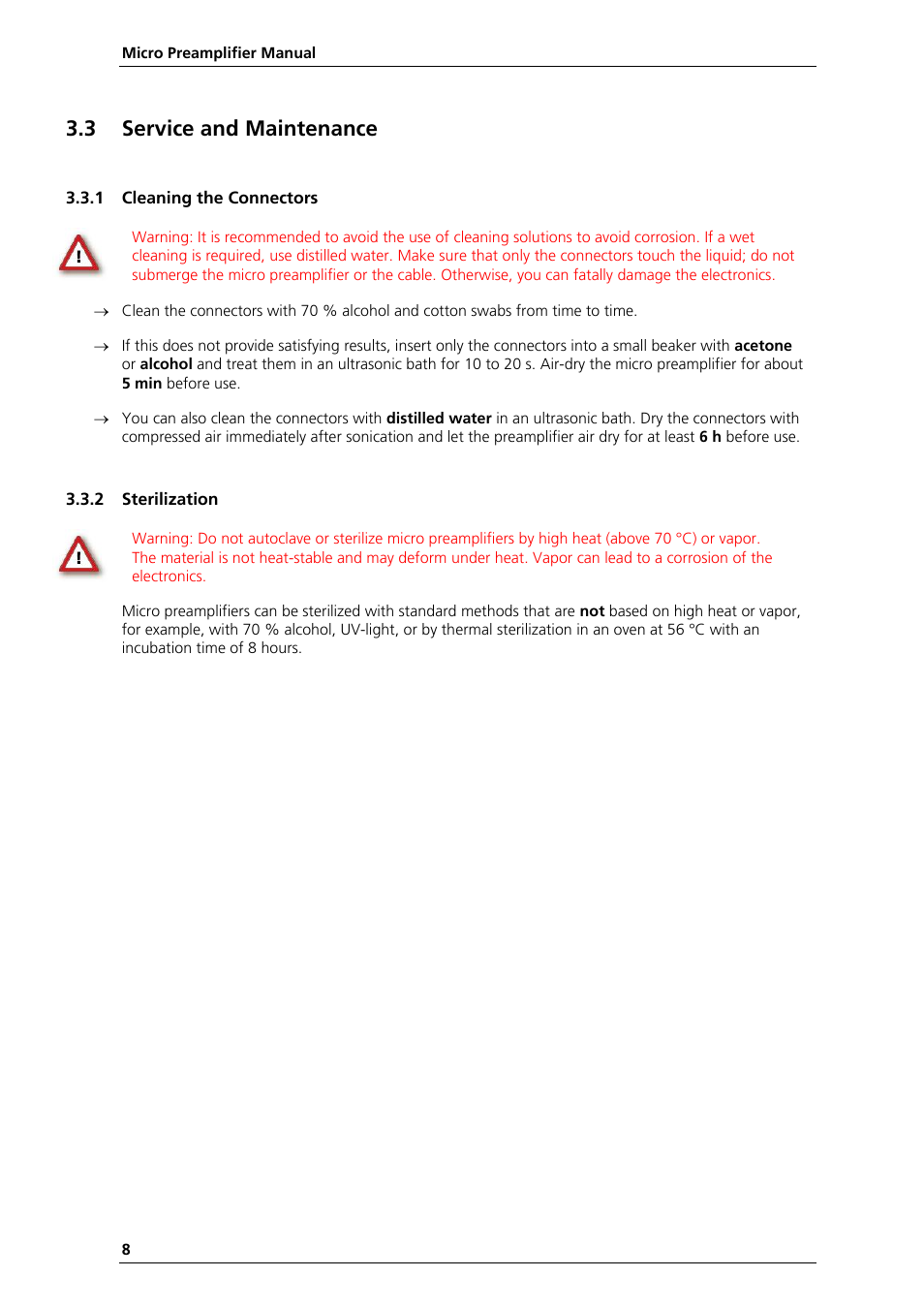 3 service and maintenance | Multichannel Systems µPA16+32 Manual User Manual | Page 12 / 21